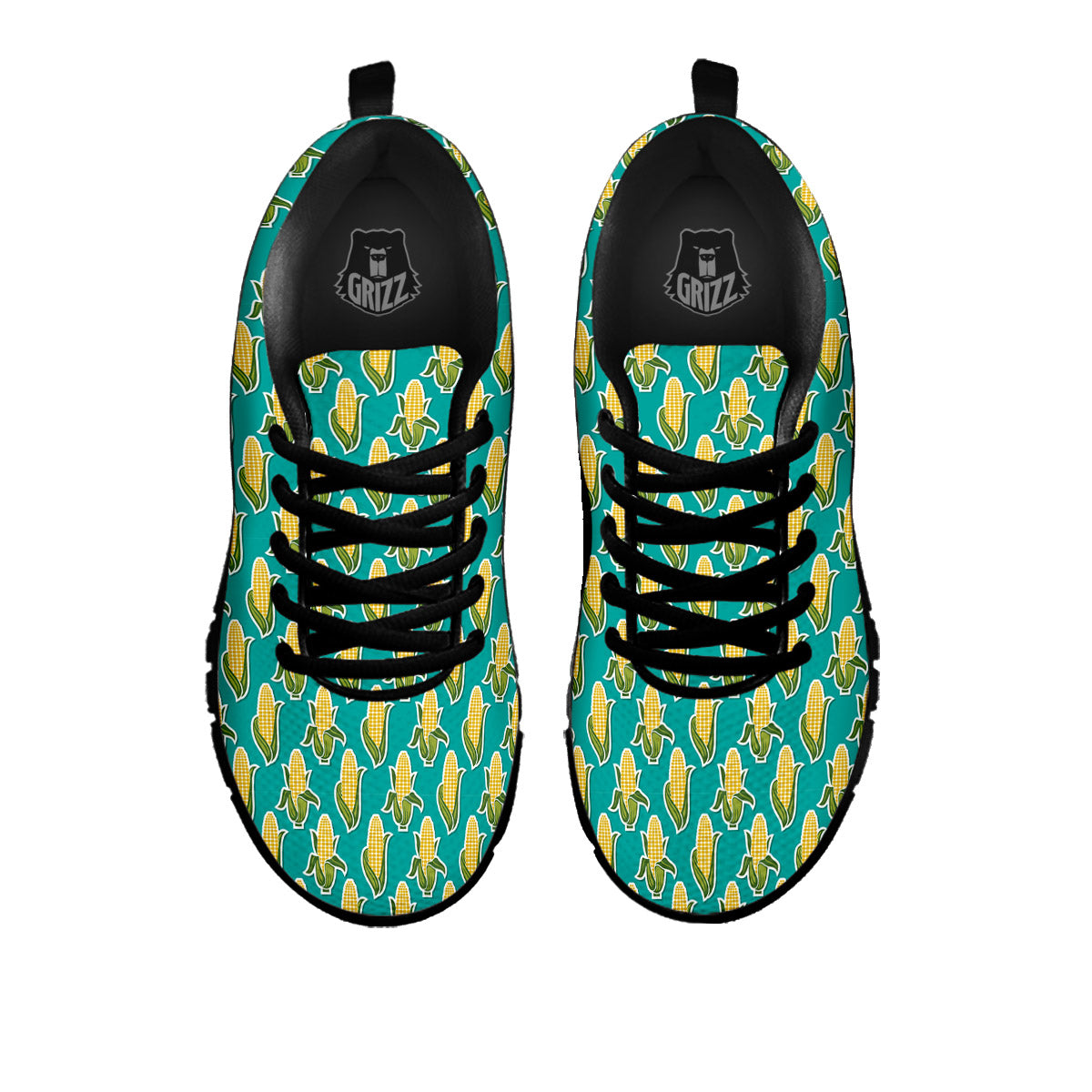 Corncob Print Pattern Black Sneaker-grizzshop