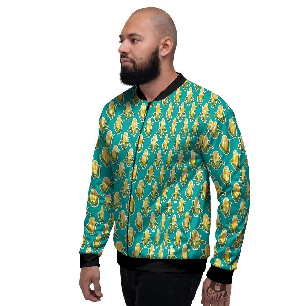 Corncob Print Pattern Men's Bomber Jacket-grizzshop