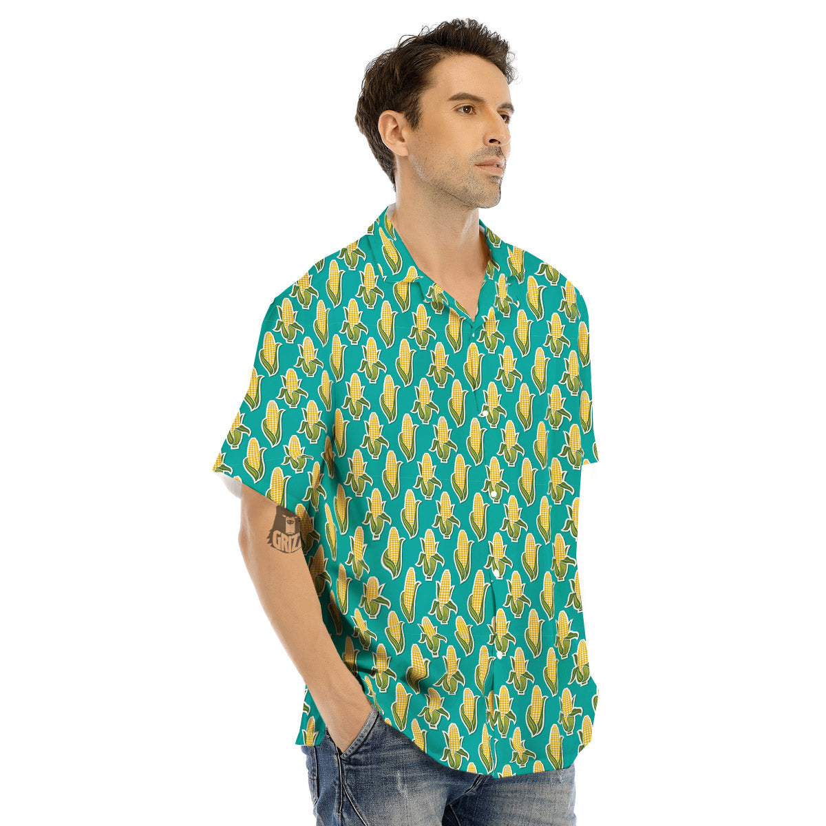 Corncob Print Pattern Men's Hawaiian Shirt-grizzshop