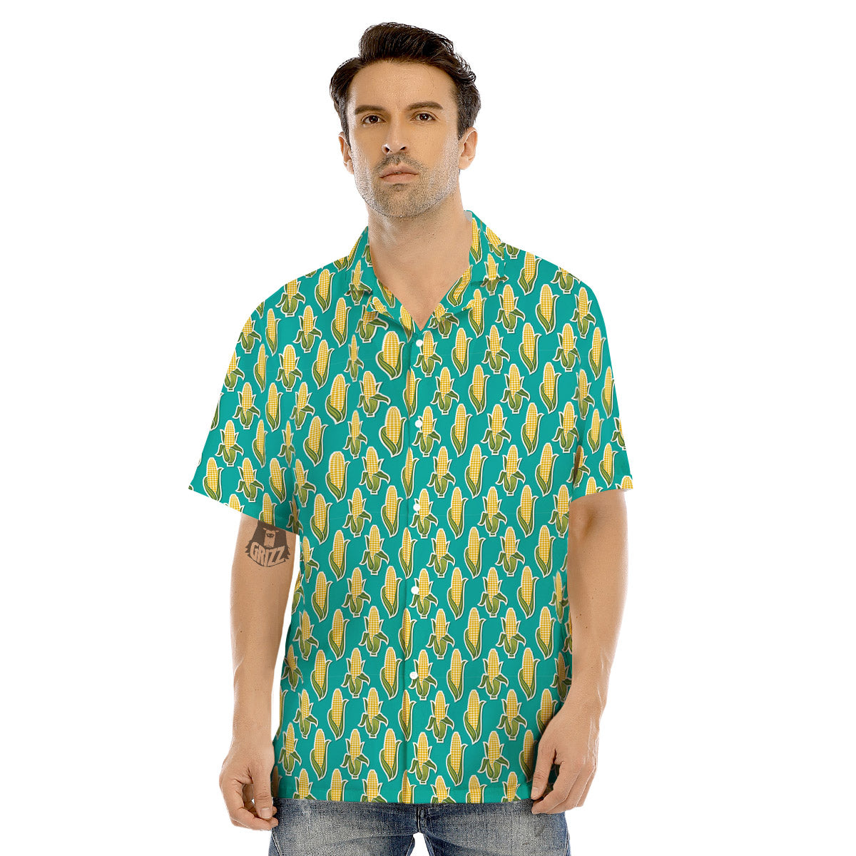 Corncob Print Pattern Men's Hawaiian Shirt-grizzshop