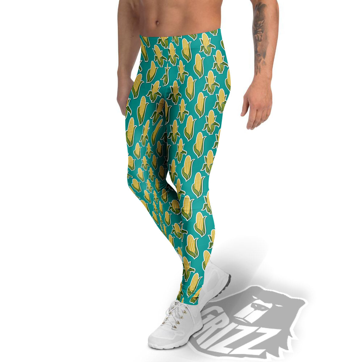 Corncob Print Pattern Men's Leggings-grizzshop