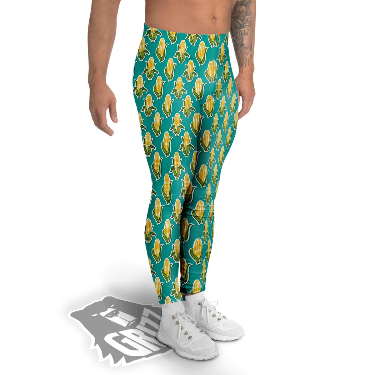 Corncob Print Pattern Men's Leggings-grizzshop
