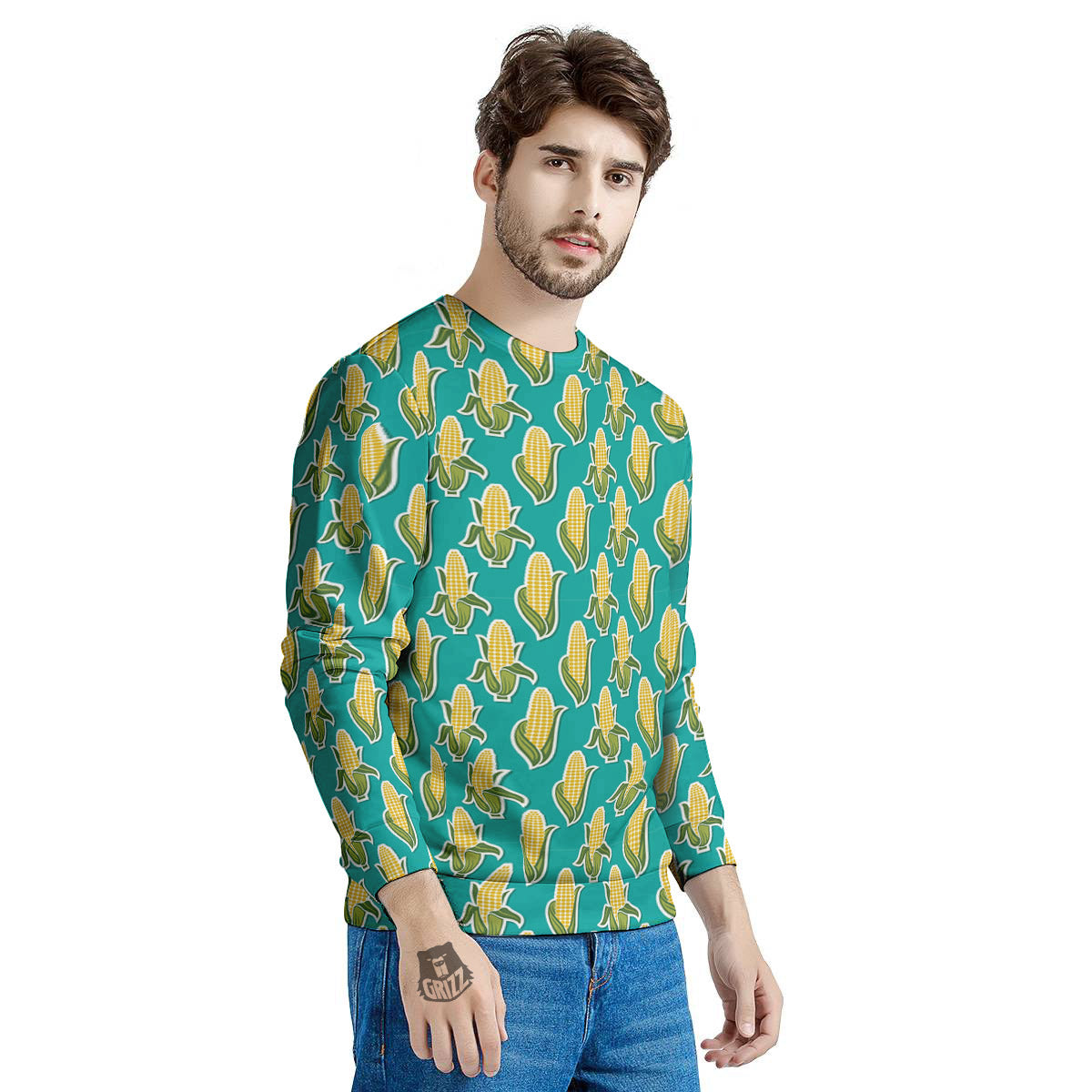 Corncob Print Pattern Men's Sweatshirt-grizzshop
