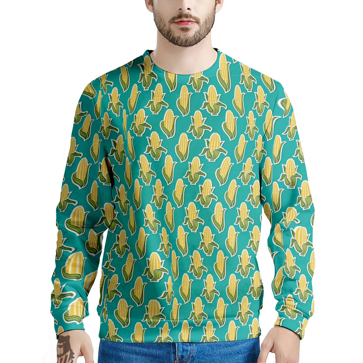 Corncob Print Pattern Men's Sweatshirt-grizzshop