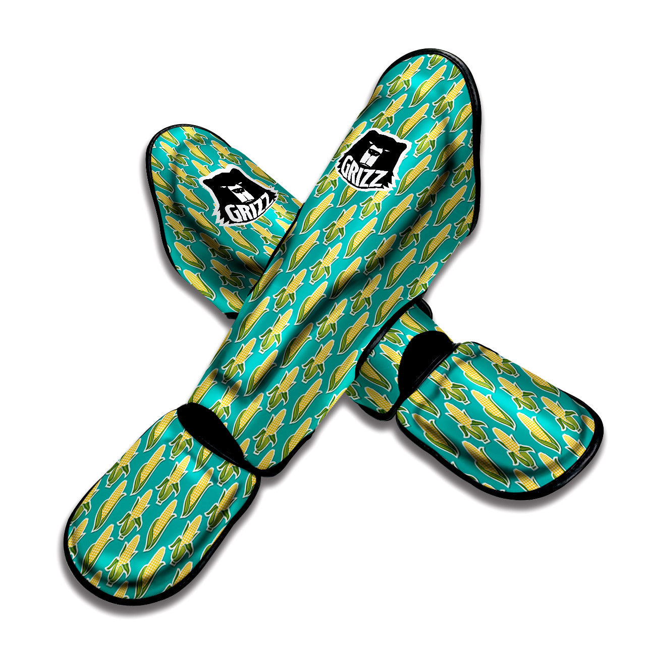Corncob Print Pattern Muay Thai Shin Guards-grizzshop