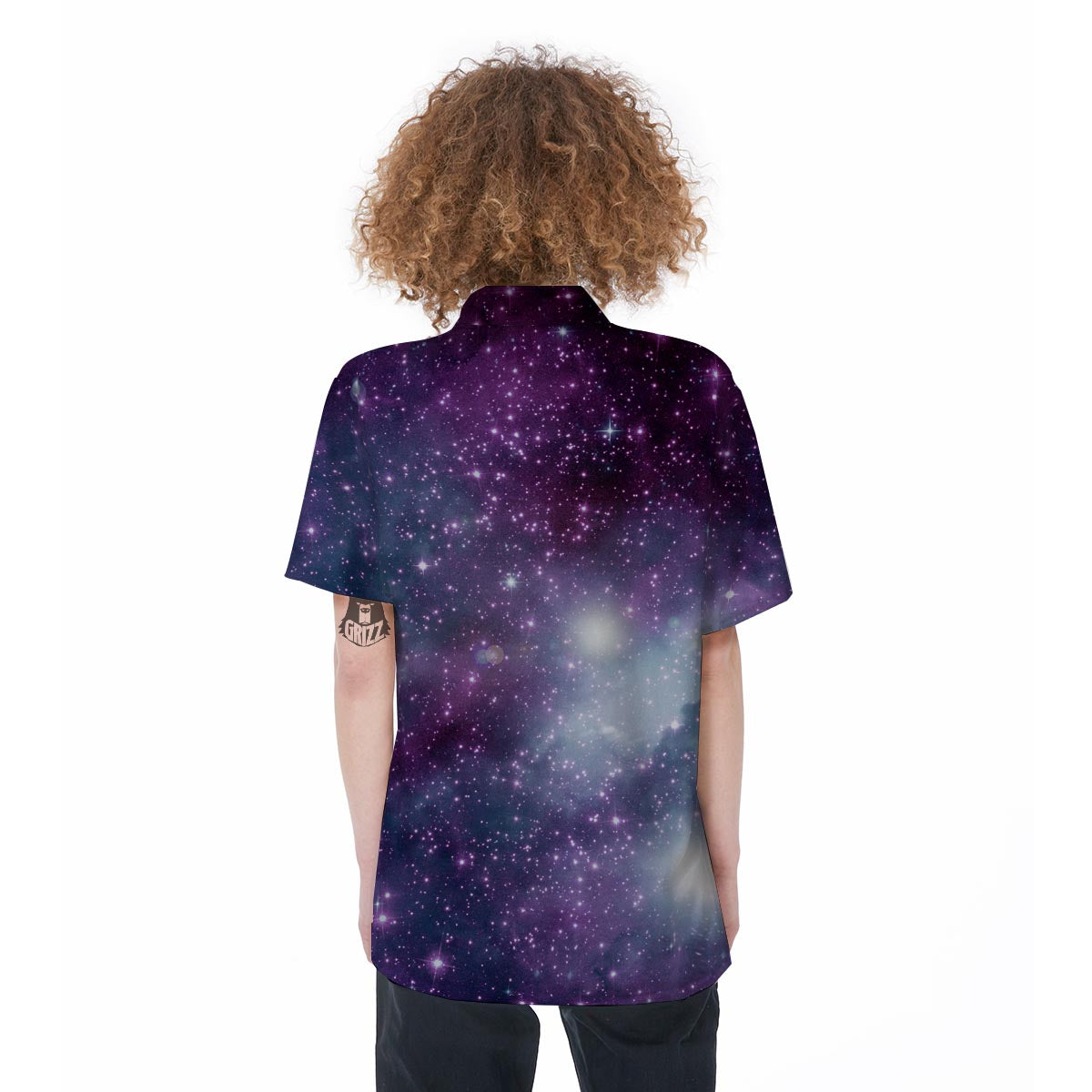 Cosmic Galaxy Space Women's Short Sleeve Shirts-grizzshop