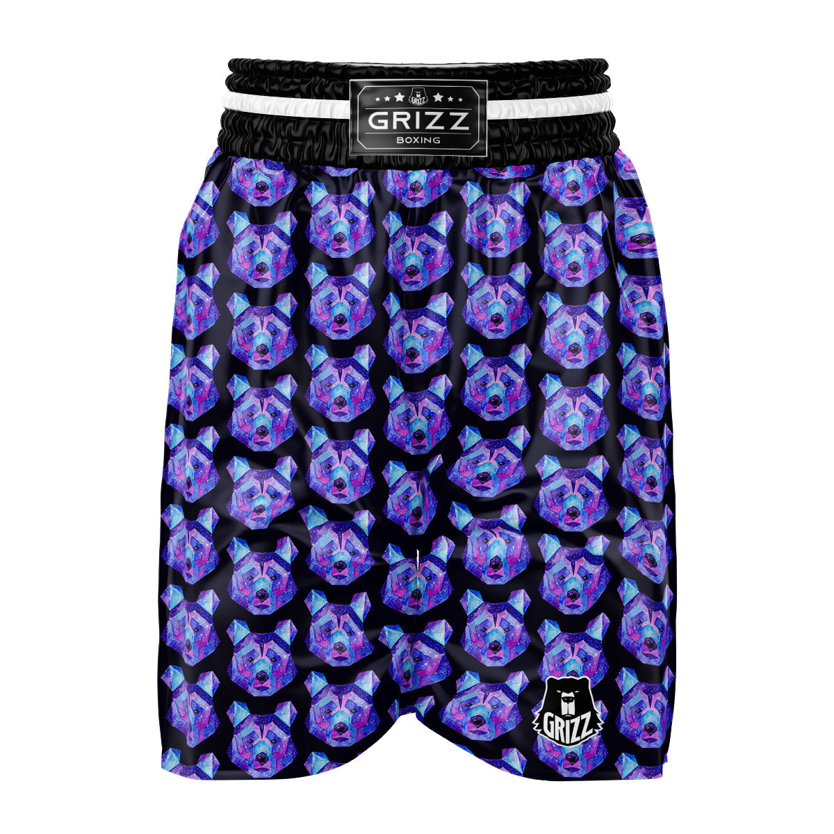 Cosmic Polygonal Bear Print Pattern Boxing Shorts-grizzshop