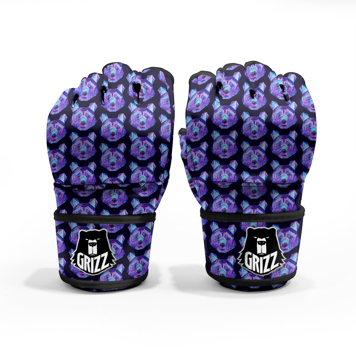 Cosmic Polygonal Bear Print Pattern MMA Gloves-grizzshop
