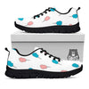 Cotton Candy Blue And Pink Print Pattern Black Sneaker-grizzshop