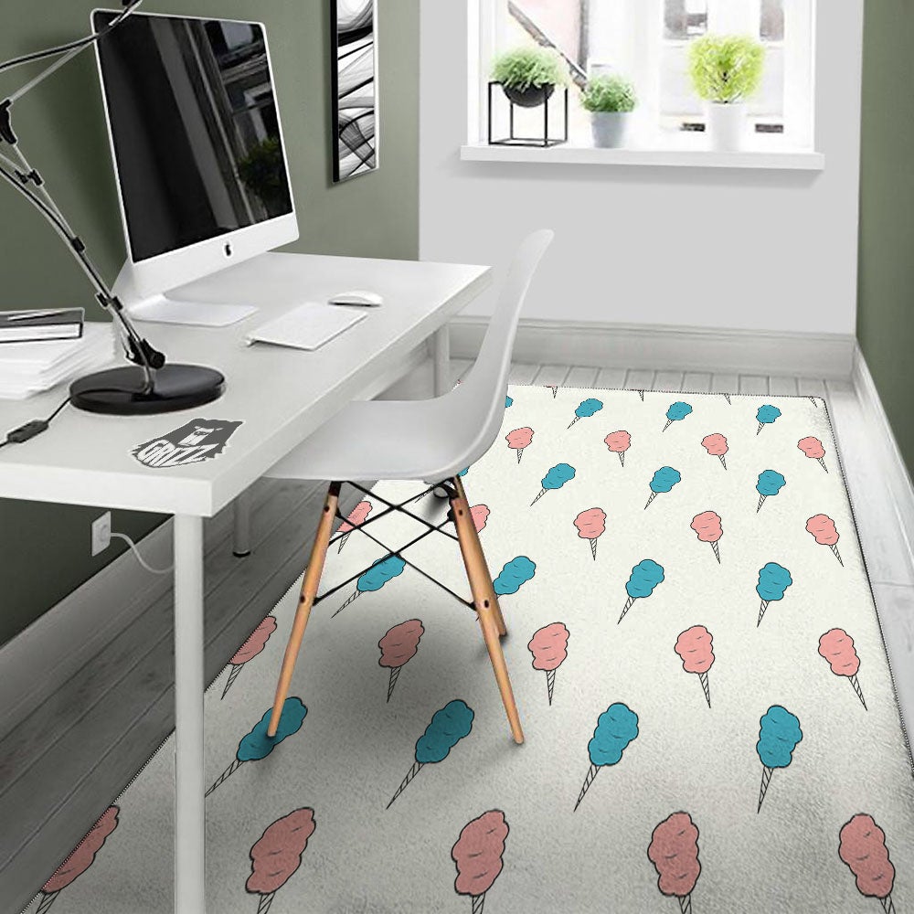 Cotton Candy Blue And Pink Print Pattern Floor Mat-grizzshop