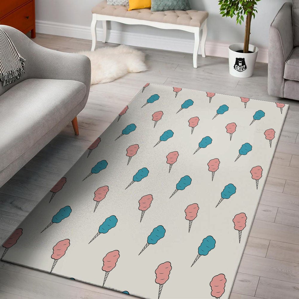 Cotton Candy Blue And Pink Print Pattern Floor Mat-grizzshop