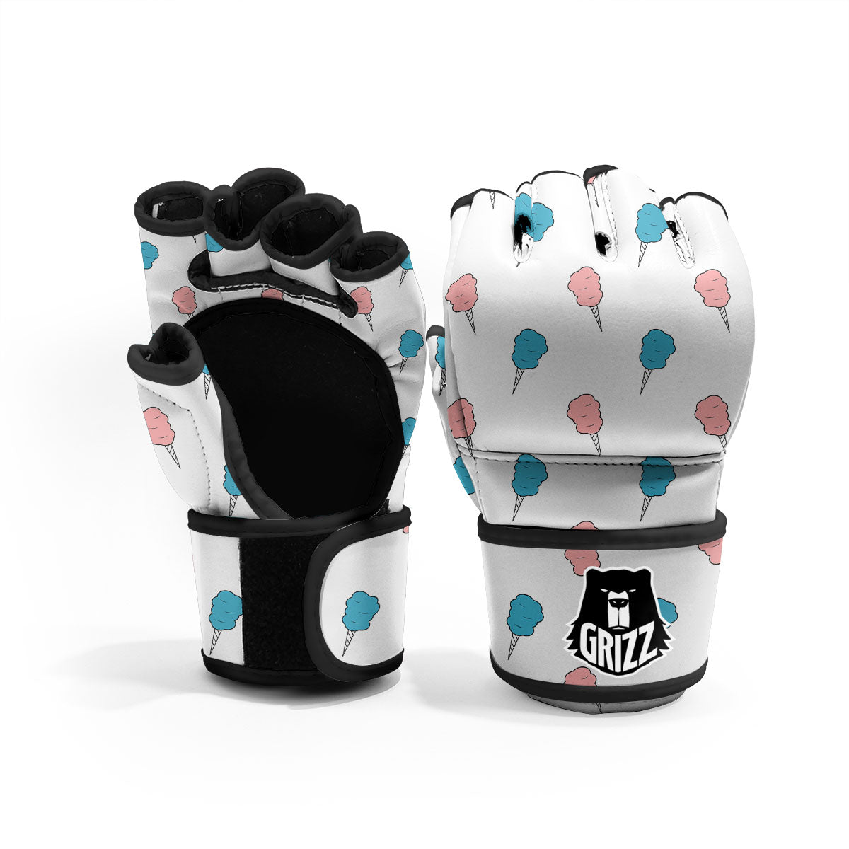 Cotton Candy Blue And Pink Print Pattern MMA Gloves-grizzshop