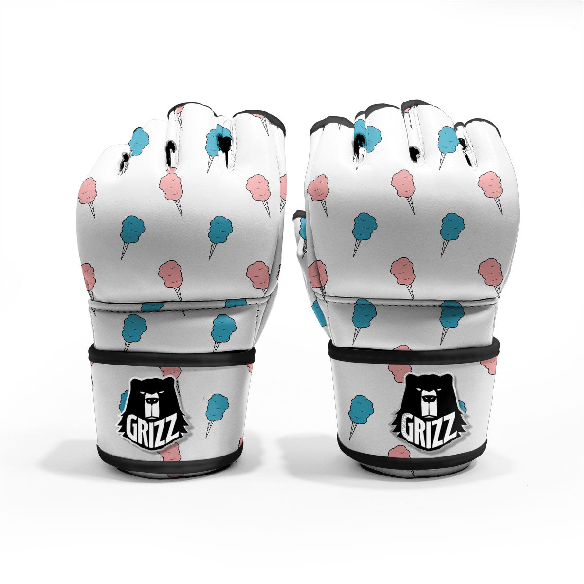 Cotton Candy Blue And Pink Print Pattern MMA Gloves-grizzshop