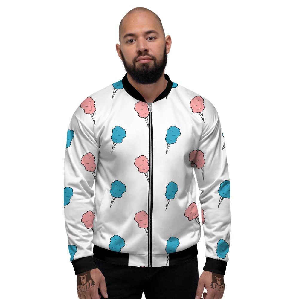 Cotton Candy Blue And Pink Print Pattern Men's Bomber Jacket-grizzshop