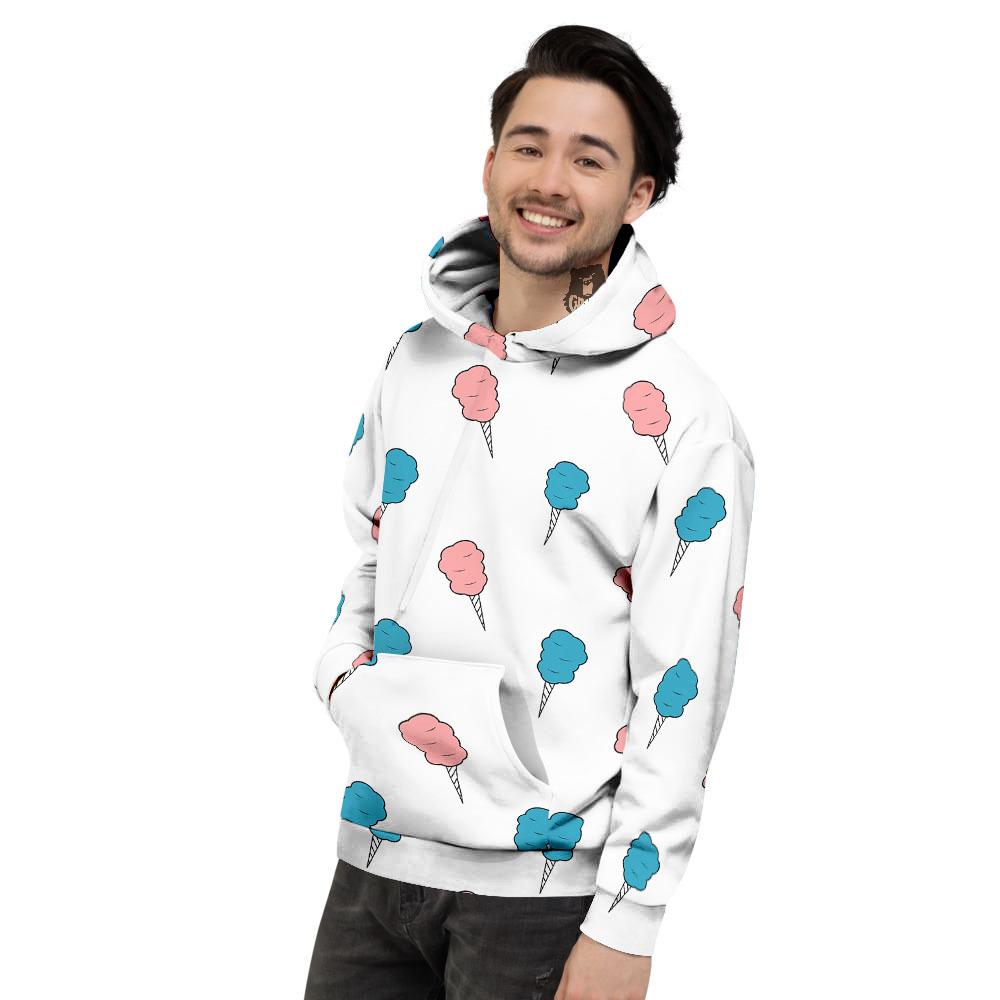 Cotton Candy Blue And Pink Print Pattern Men's Hoodie-grizzshop