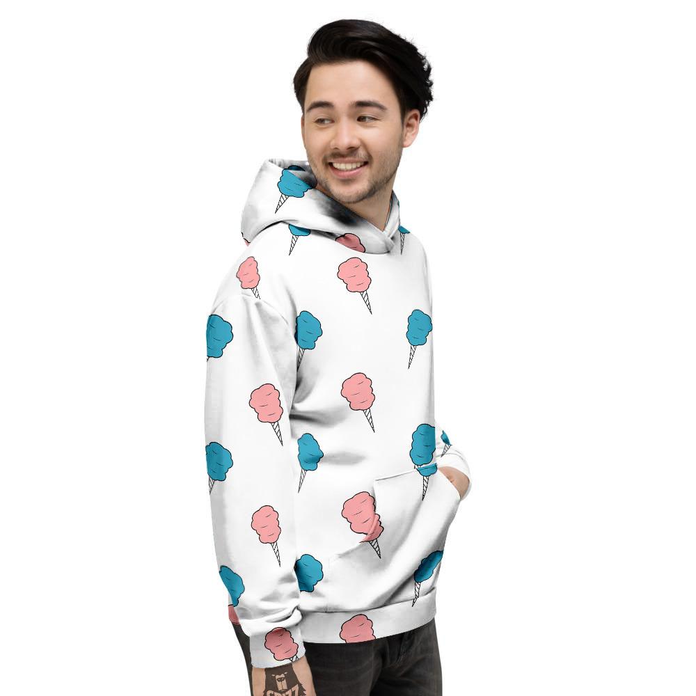 Cotton Candy Blue And Pink Print Pattern Men's Hoodie-grizzshop