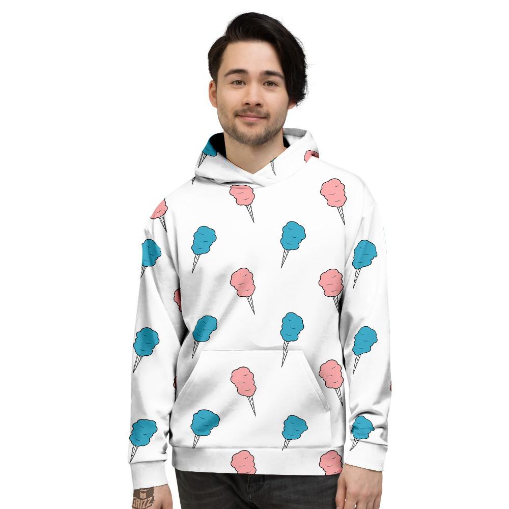 Cotton Candy Blue And Pink Print Pattern Men's Hoodie-grizzshop