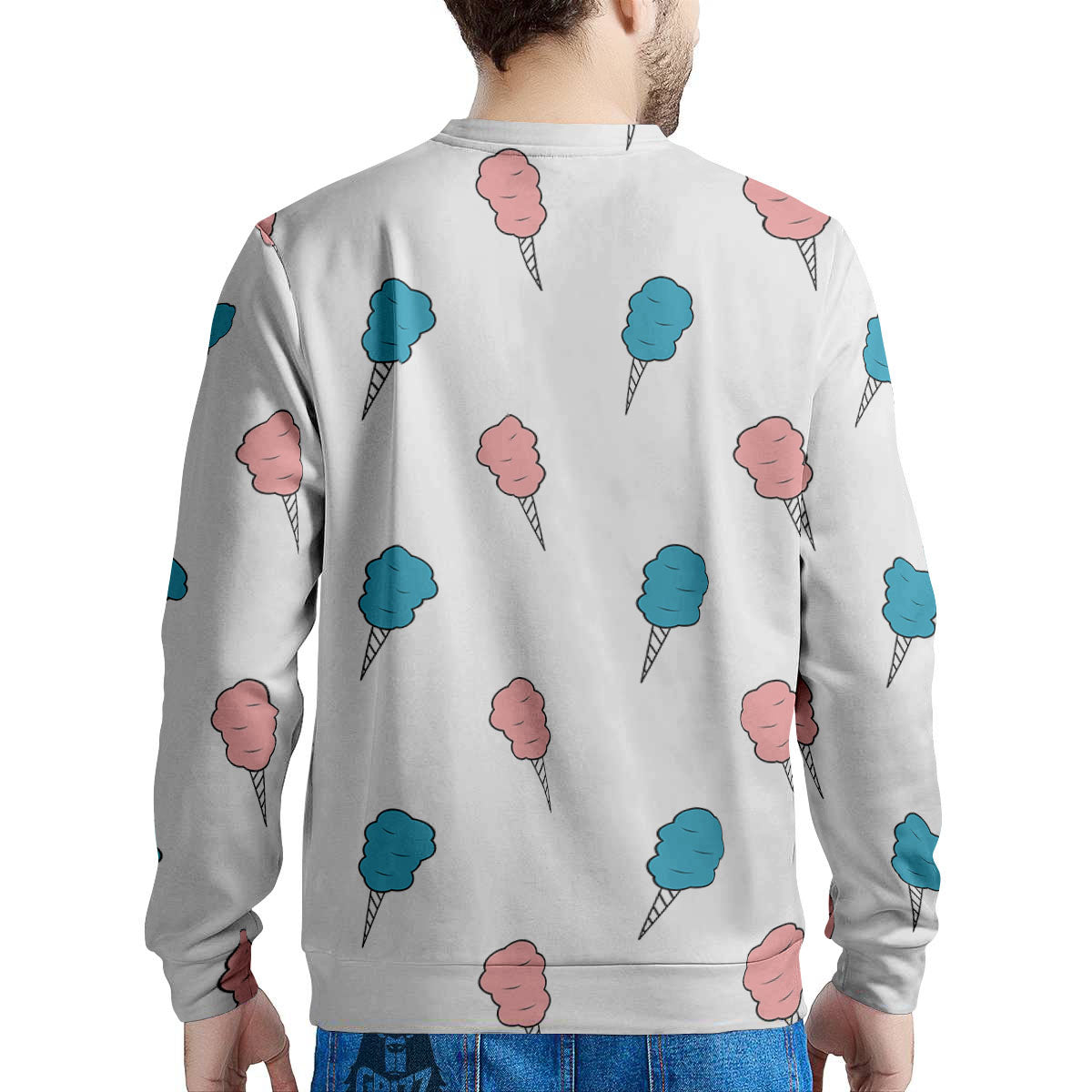 Cotton Candy Blue And Pink Print Pattern Men's Sweatshirt-grizzshop