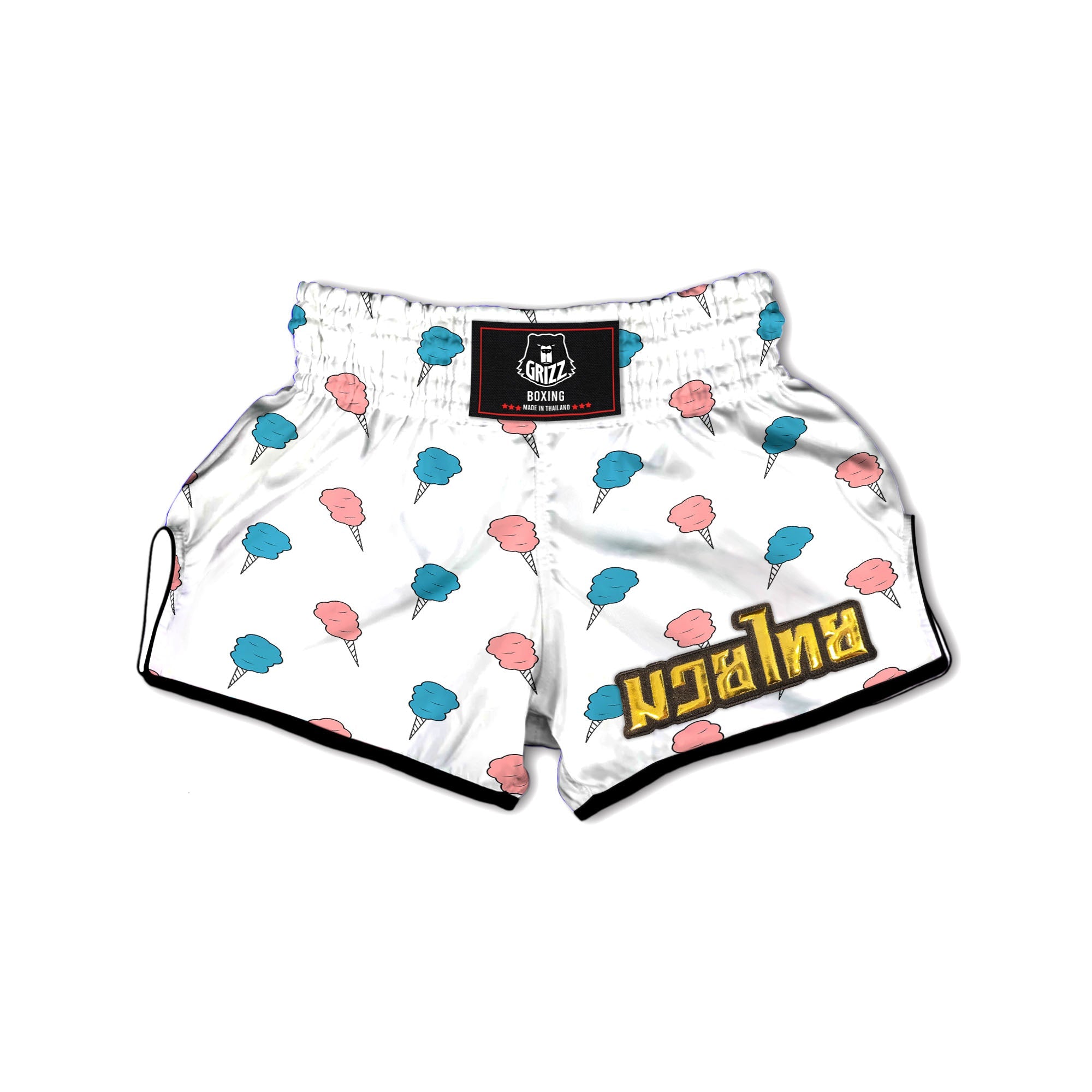 Cotton Candy Blue And Pink Print Pattern Muay Thai Boxing Shorts-grizzshop