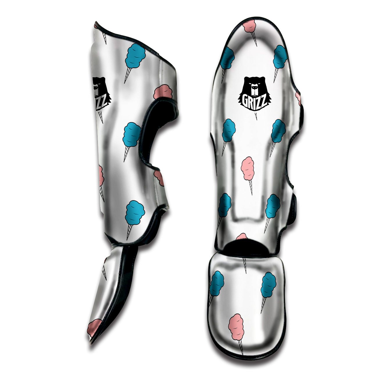 Cotton Candy Blue And Pink Print Pattern Muay Thai Shin Guards-grizzshop