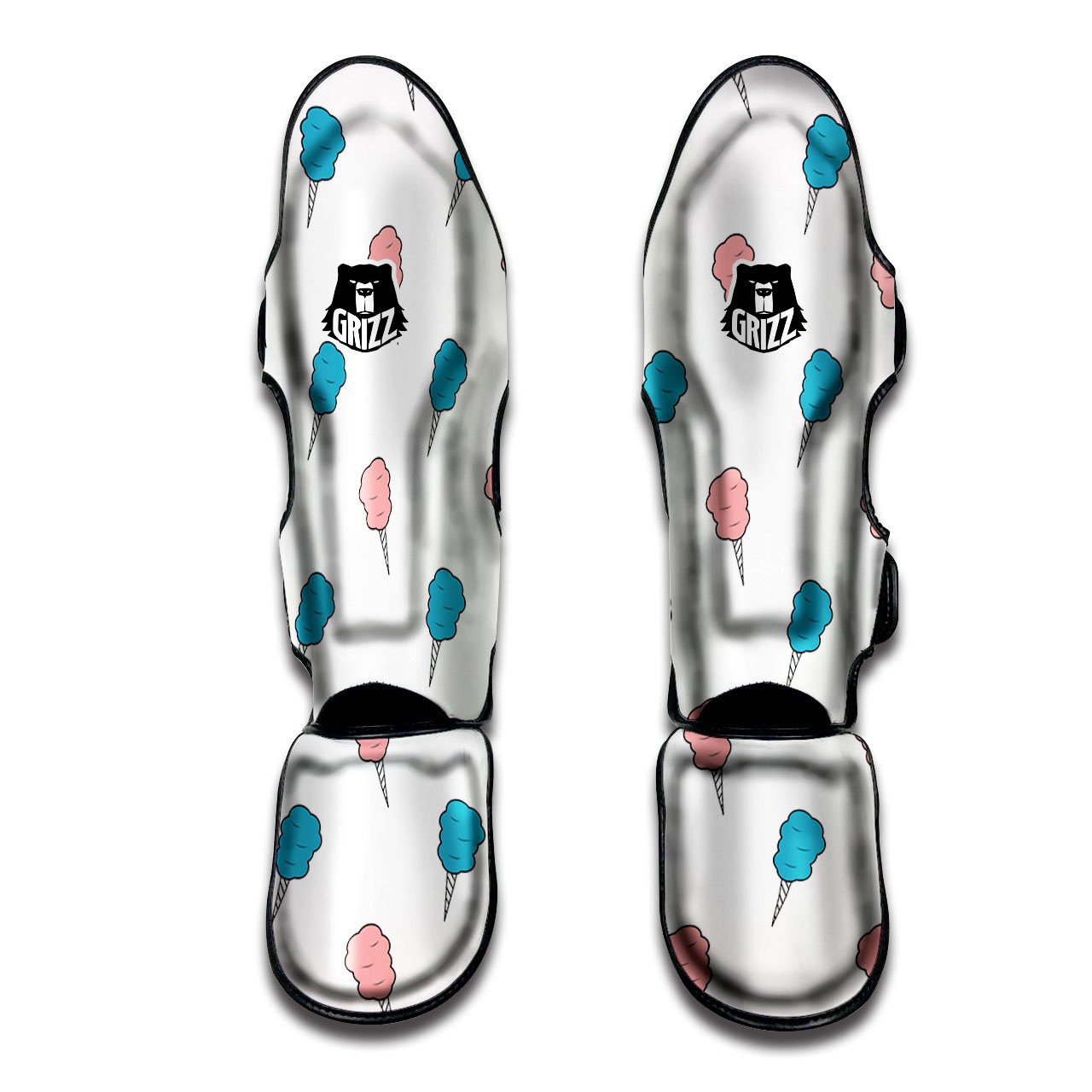 Cotton Candy Blue And Pink Print Pattern Muay Thai Shin Guards-grizzshop