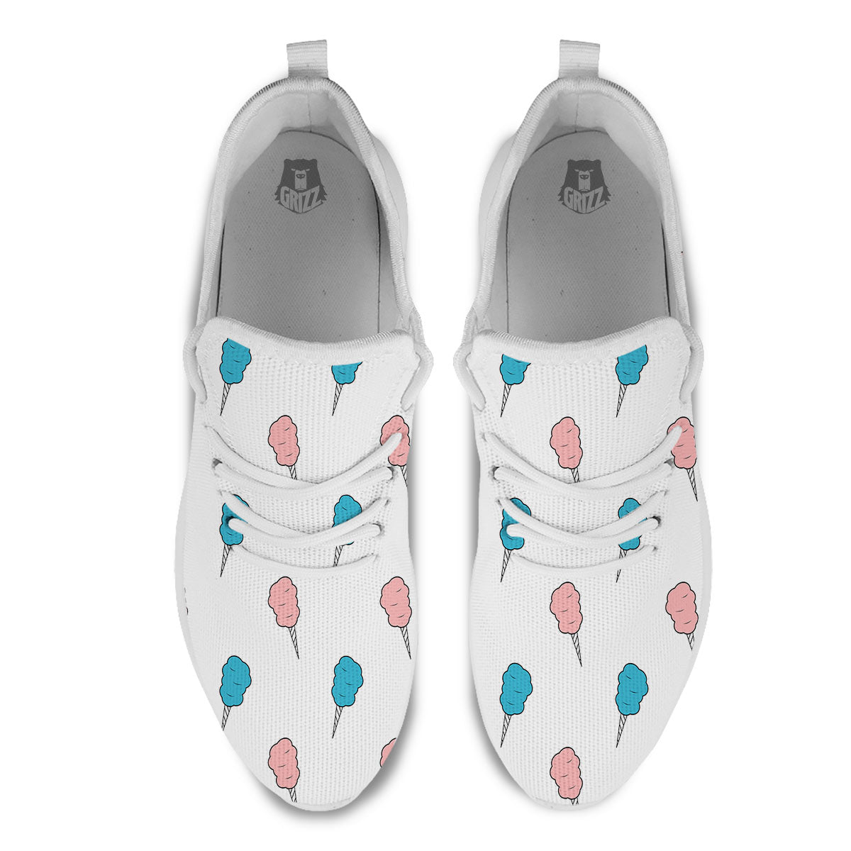 Cotton Candy Blue And Pink Print Pattern White Athletic Shoes-grizzshop