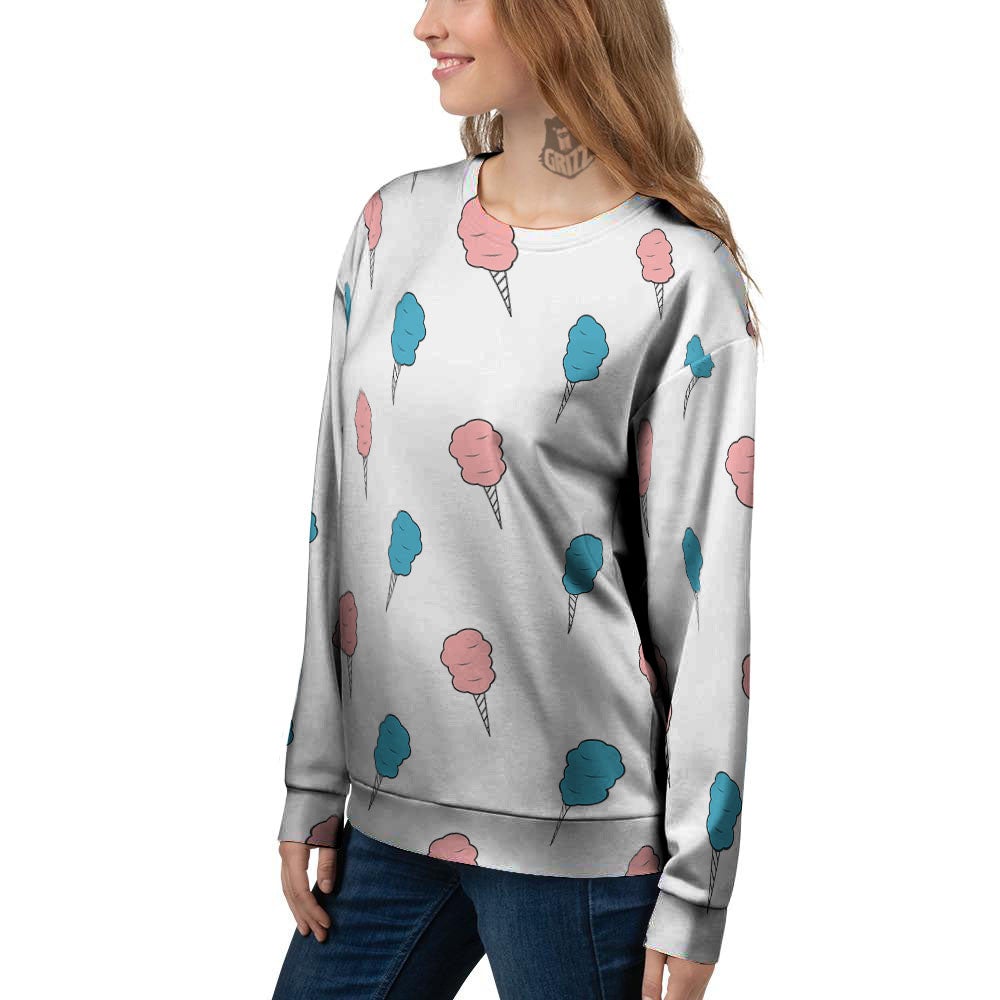 Cotton Candy Blue And Pink Print Pattern Women's Sweatshirt-grizzshop
