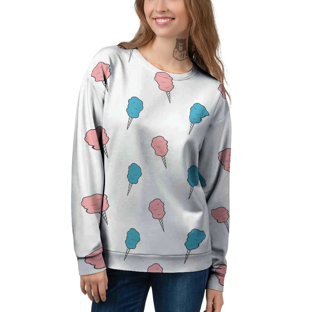 Cotton Candy Blue And Pink Print Pattern Women's Sweatshirt-grizzshop