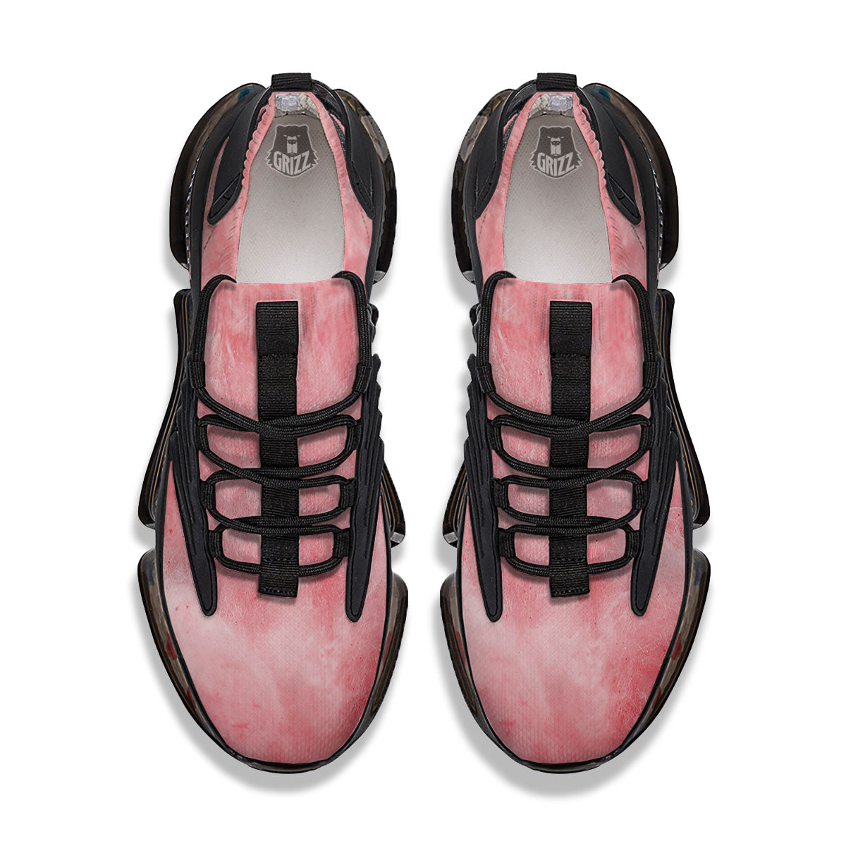 Cotton Candy Pink Print Black Gym Shoes-grizzshop