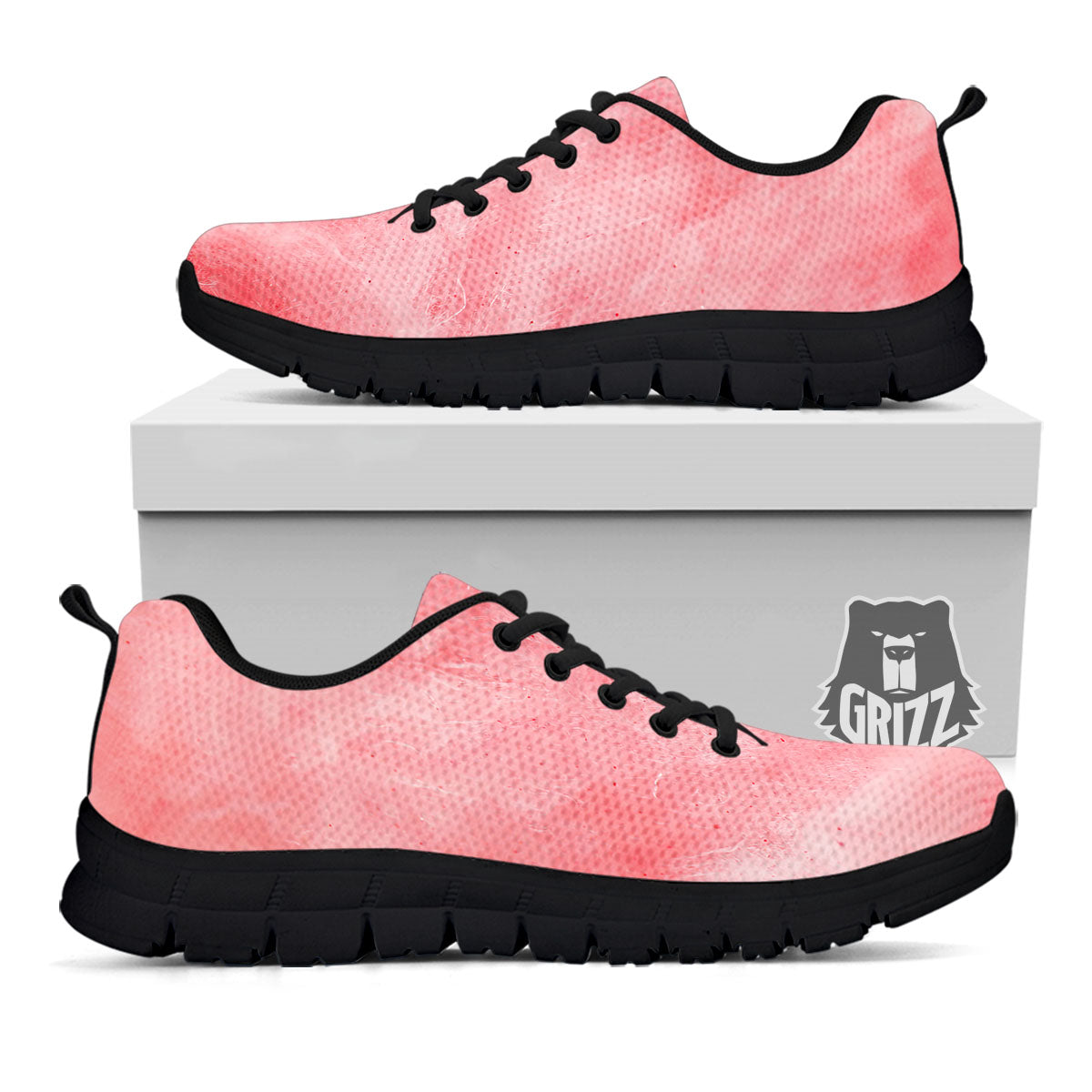 Cotton Candy Pink Print Black Sneaker-grizzshop