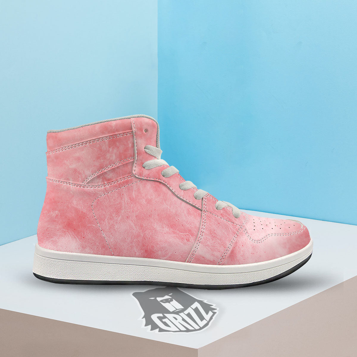 Cotton Candy Pink Print High Top Sneakers-grizzshop