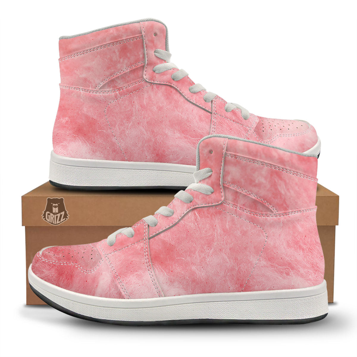 Cotton Candy Pink Print High Top Sneakers-grizzshop