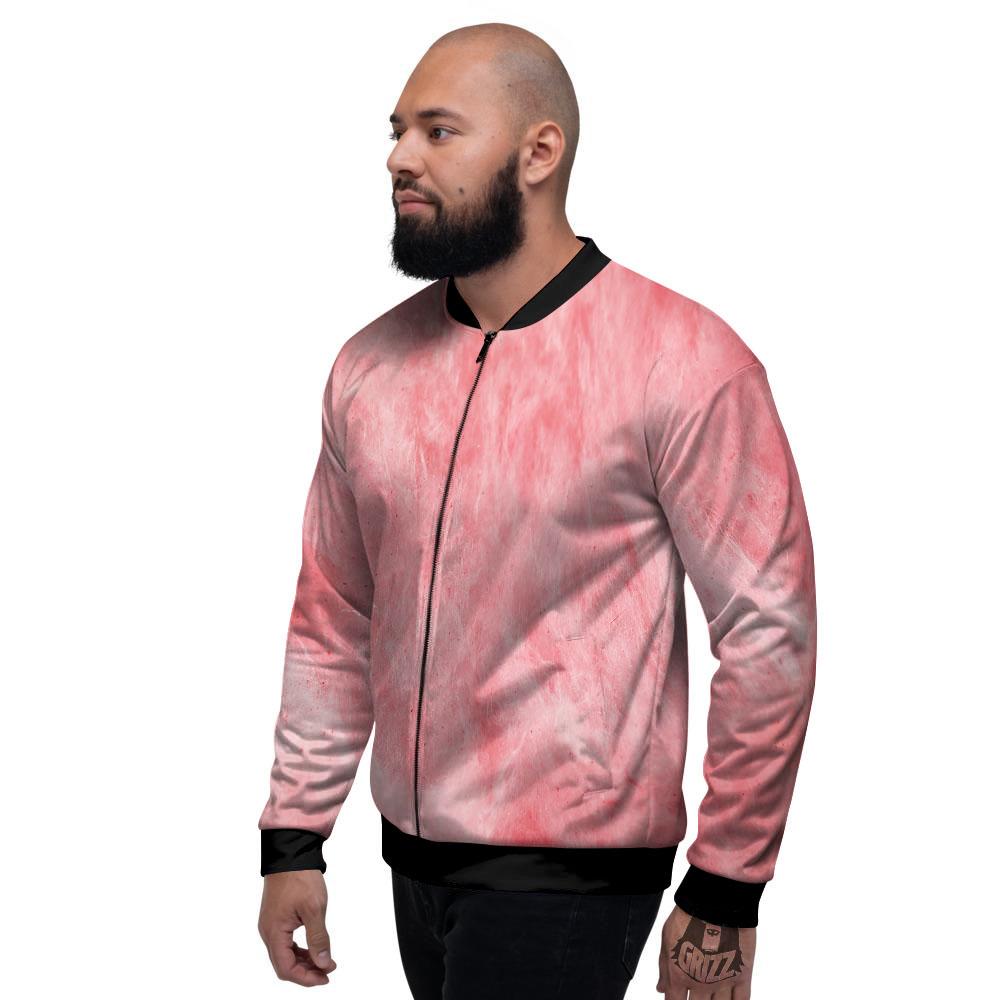 Cotton Candy Pink Print Men's Bomber Jacket-grizzshop