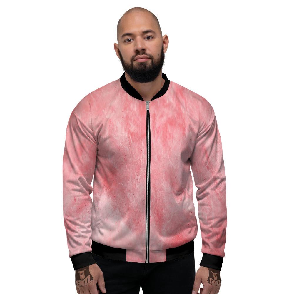 Cotton Candy Pink Print Men's Bomber Jacket-grizzshop