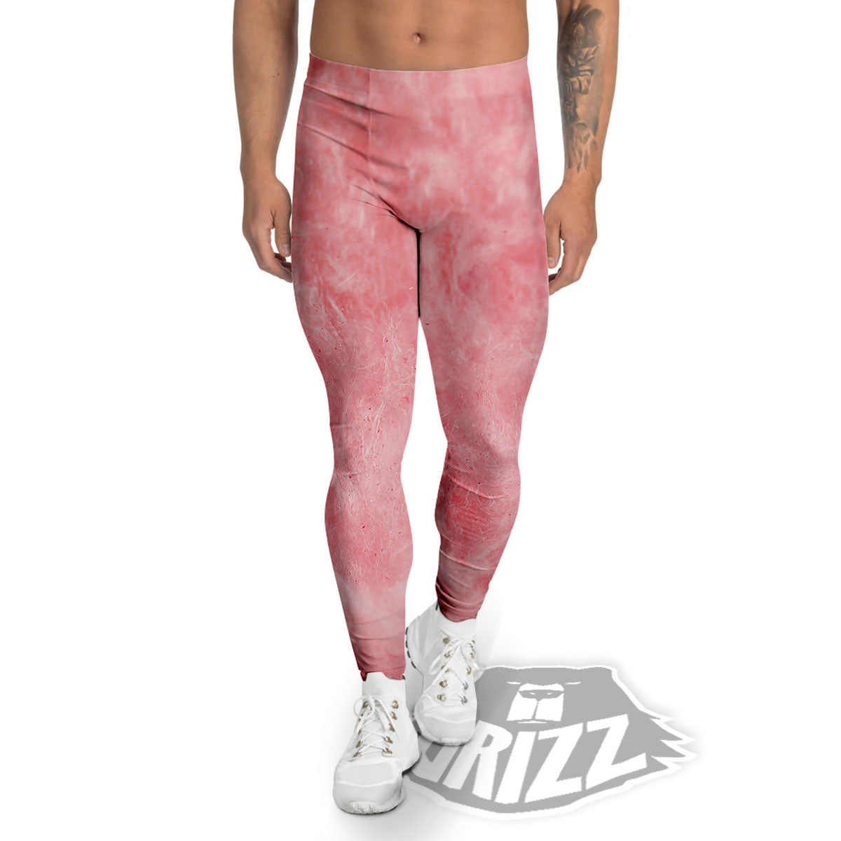 Cotton Candy Pink Print Men's Leggings-grizzshop