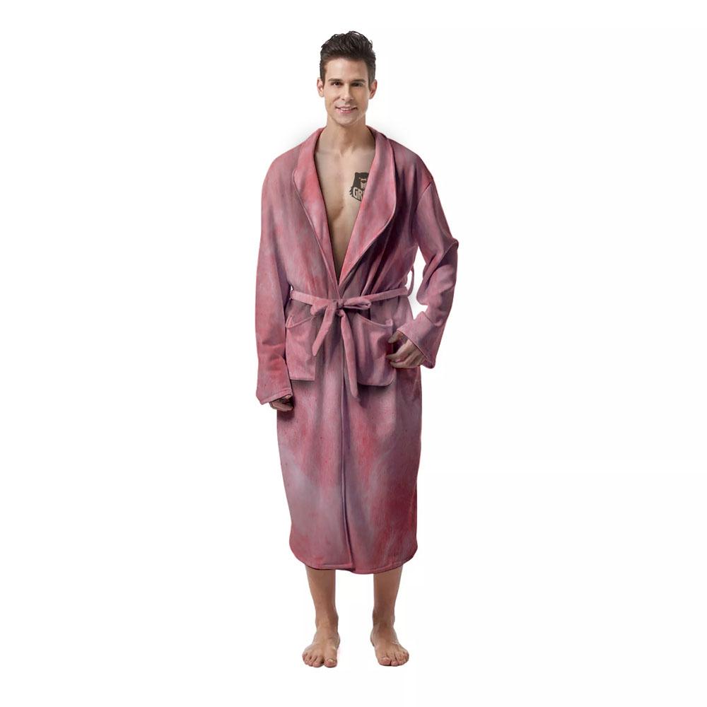 Cotton Candy Pink Print Men's Robe-grizzshop