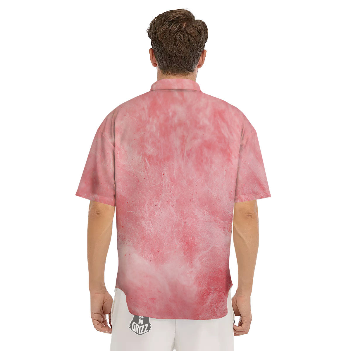Cotton Candy Pink Print Men's Short Sleeve Shirts-grizzshop