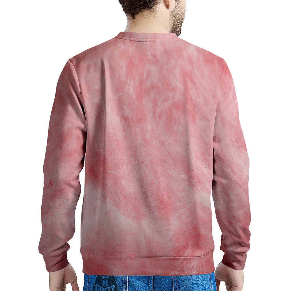 Cotton Candy Pink Print Men's Sweatshirt-grizzshop