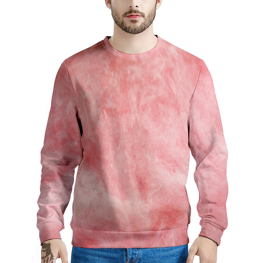 Cotton Candy Pink Print Men's Sweatshirt-grizzshop