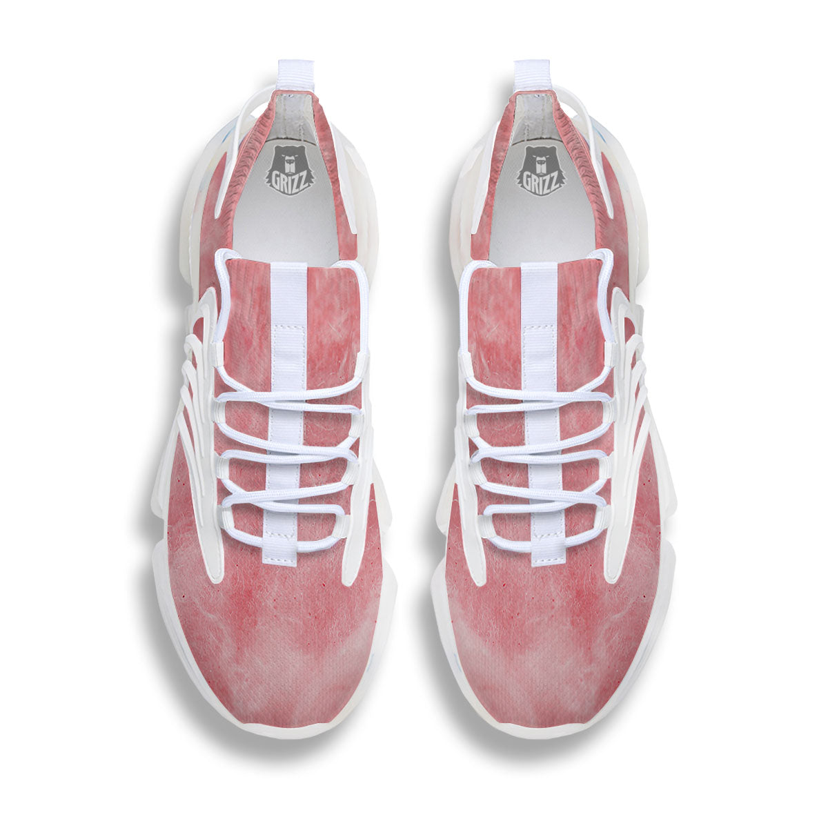 Cotton Candy Pink Print White Gym Shoes-grizzshop
