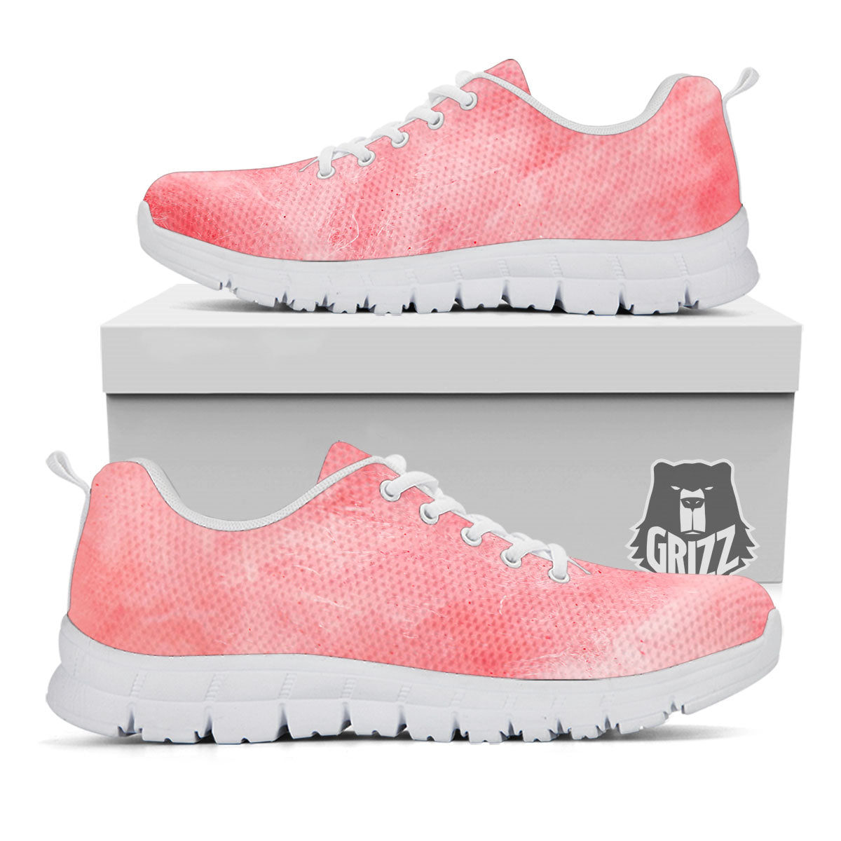Cotton Candy Pink Print White Sneaker-grizzshop