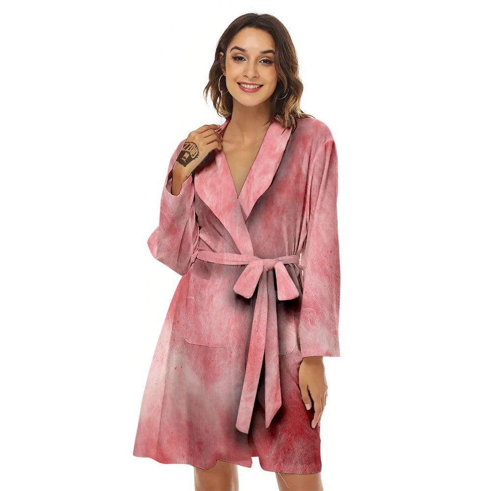 Cotton Candy Pink Print Women's Robe-grizzshop