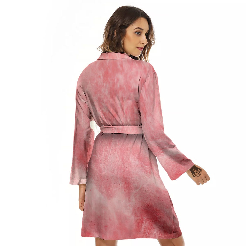 Cotton Candy Pink Print Women's Robe-grizzshop