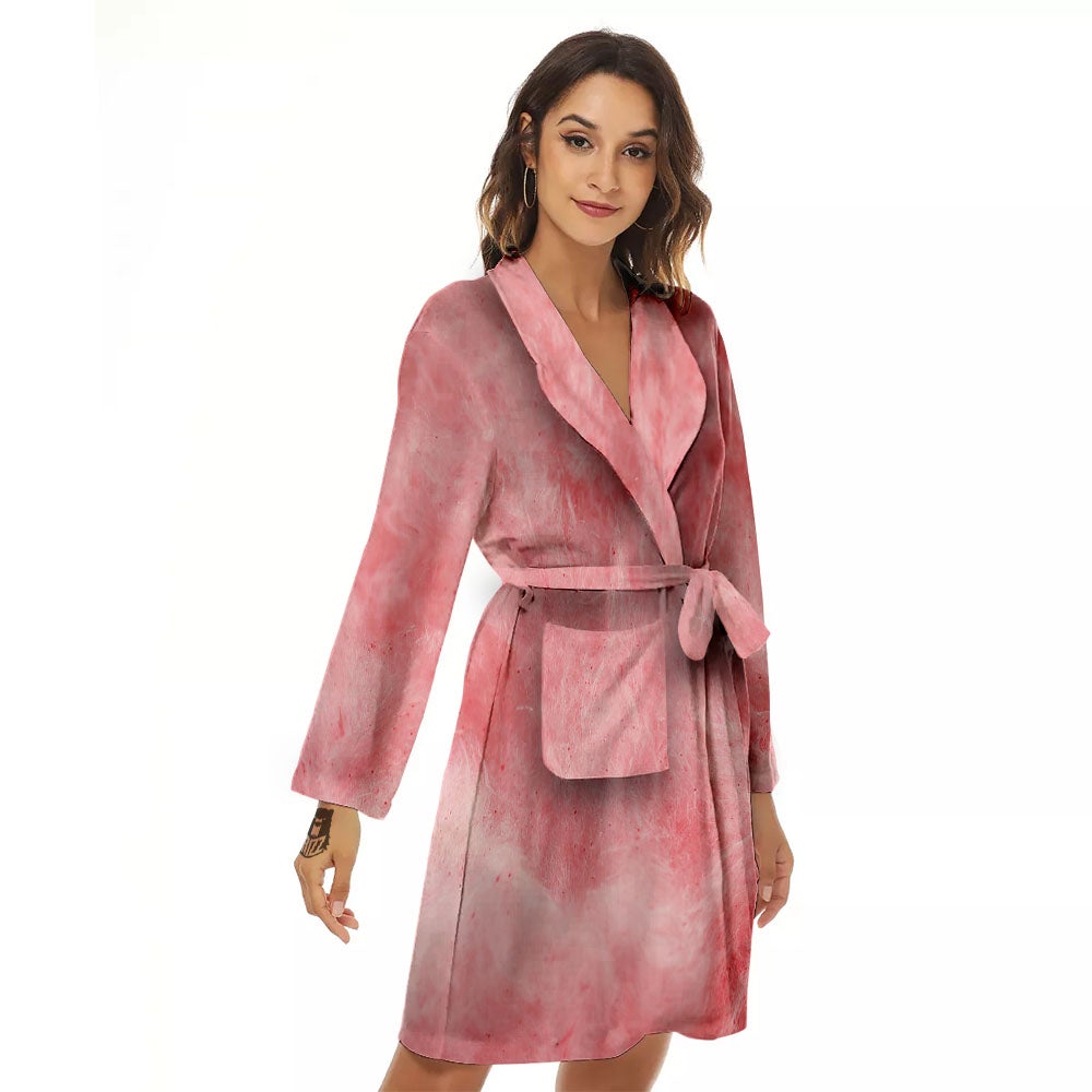 Cotton Candy Pink Print Women's Robe-grizzshop