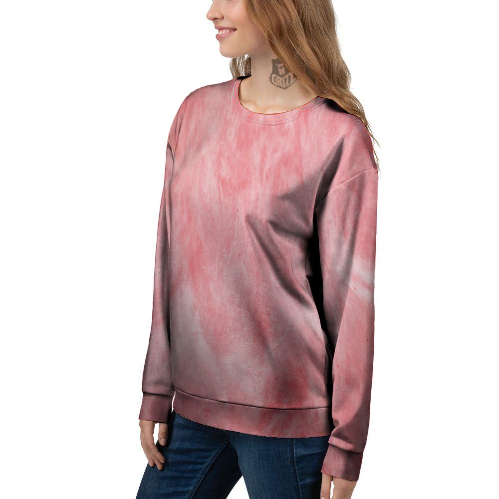 Cotton Candy Pink Print Women's Sweatshirt-grizzshop