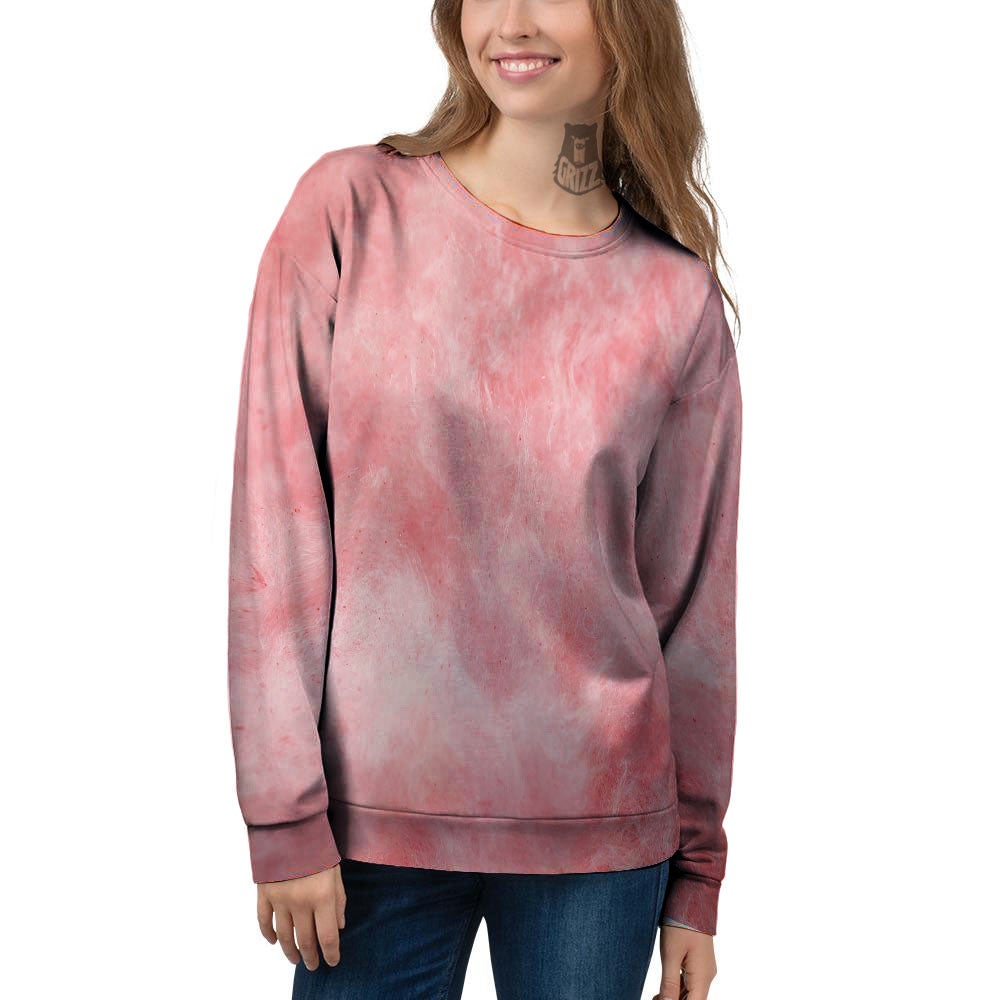 Cotton Candy Pink Print Women's Sweatshirt-grizzshop