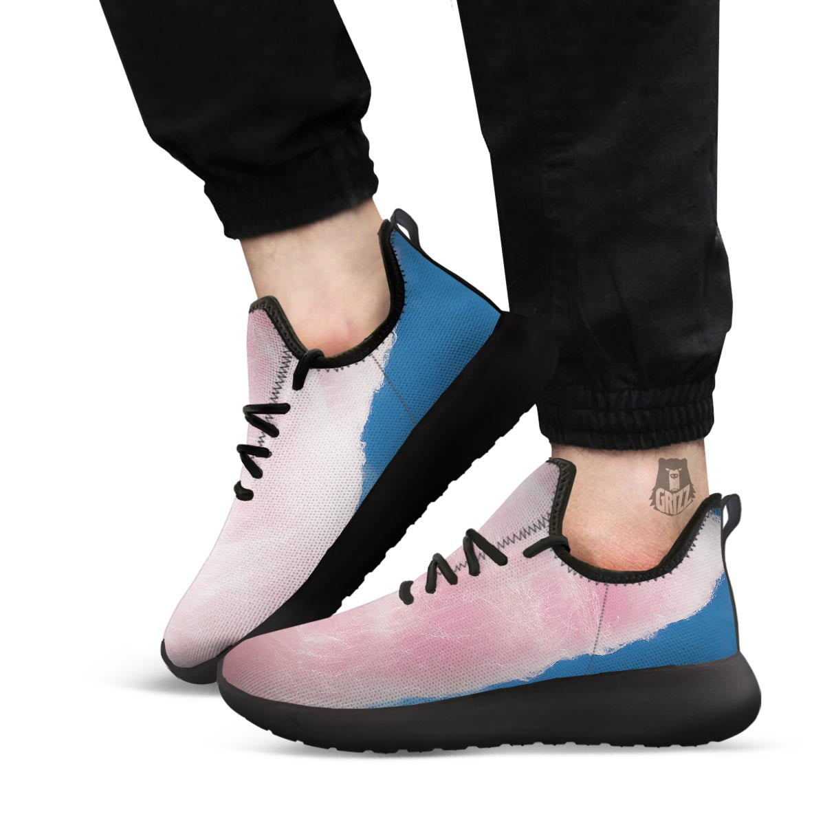 Cotton Candy Sweet Print Black Athletic Shoes-grizzshop