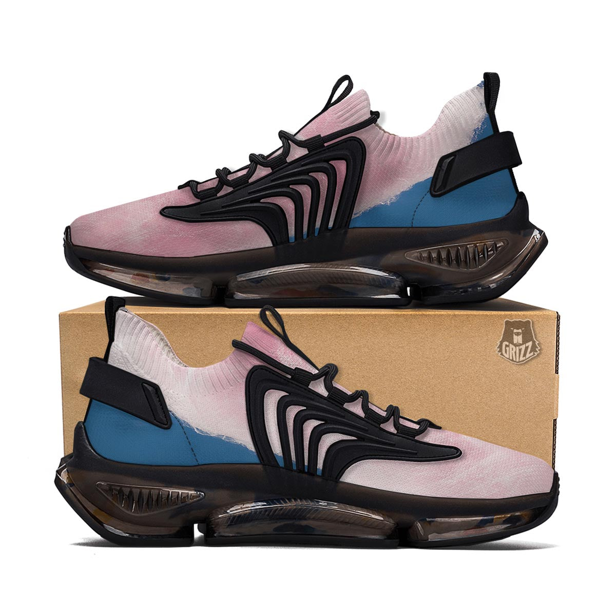 Cotton Candy Sweet Print Black Gym Shoes-grizzshop