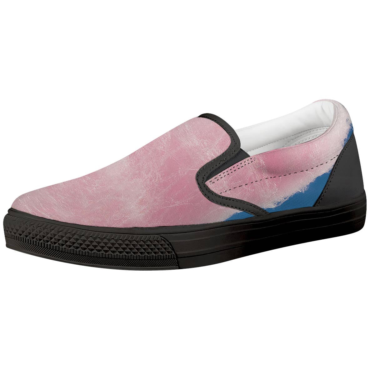 Cotton Candy Sweet Print Black Slip On Shoes-grizzshop