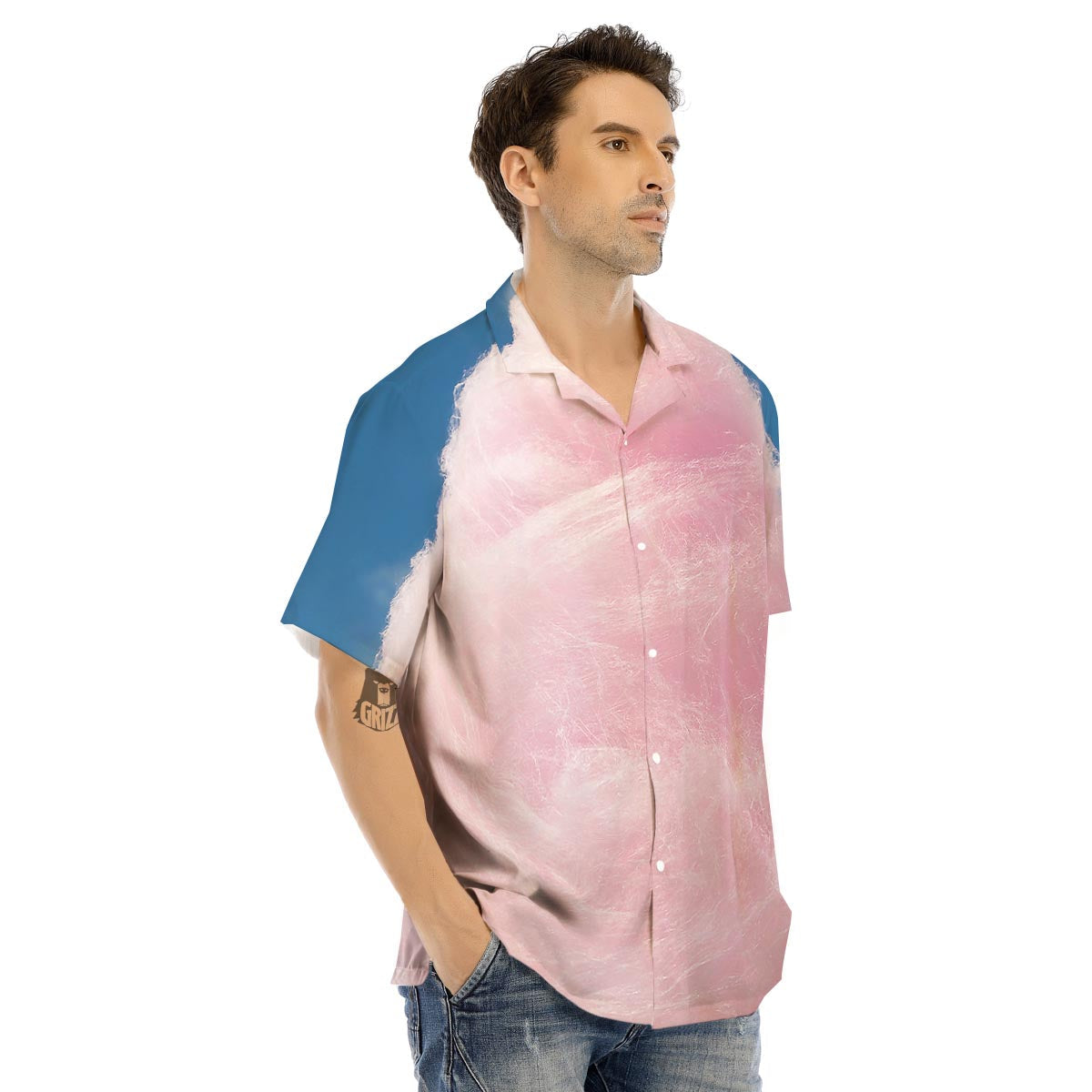 Cotton Candy Sweet Print Men's Hawaiian Shirt-grizzshop